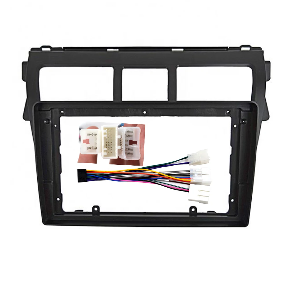 2 Din Android Head Unit Car Radio Frame Kit For Toyota Yaris Vios 2006-2012 Belta Auto Stereo Dash Fascia Trim Bezel Faceplate