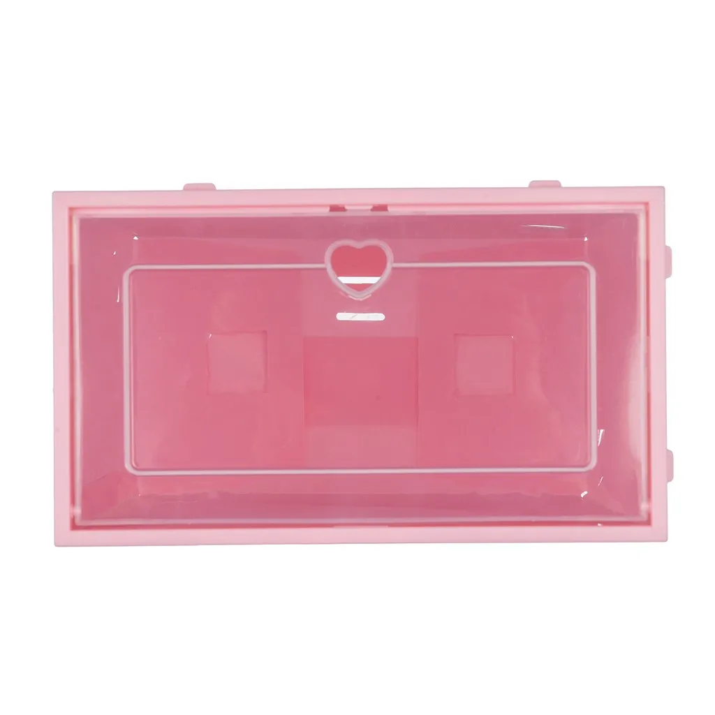 1pc Fold Plastic Shoes Case Thickened Transparent Drawer Case Plastic Shoe Boxes Stackable Box Shoe Organizer Shoebox