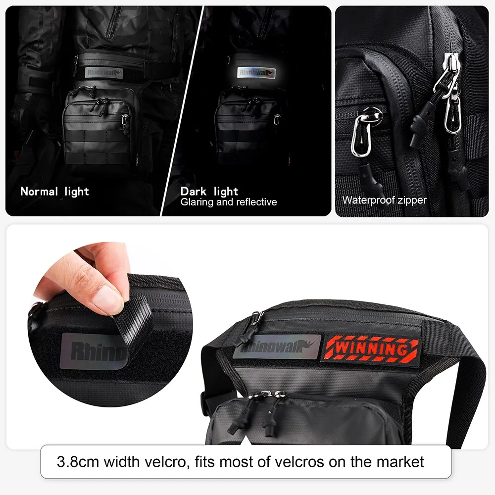 Rhino walk Motorrad Drop Bein Tasche Oberschenkel Gürtel Hüft tasche Multifunktion motorrad taktische Reise zelle/Handy Geldbörse Brusttasche