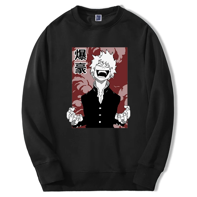 

My Hero Academia Hoodie Sweatshirts For Men Mangas Anime Bakugou Deku Graphic Pullover New Loose Fleece Streetwear Tracksuit