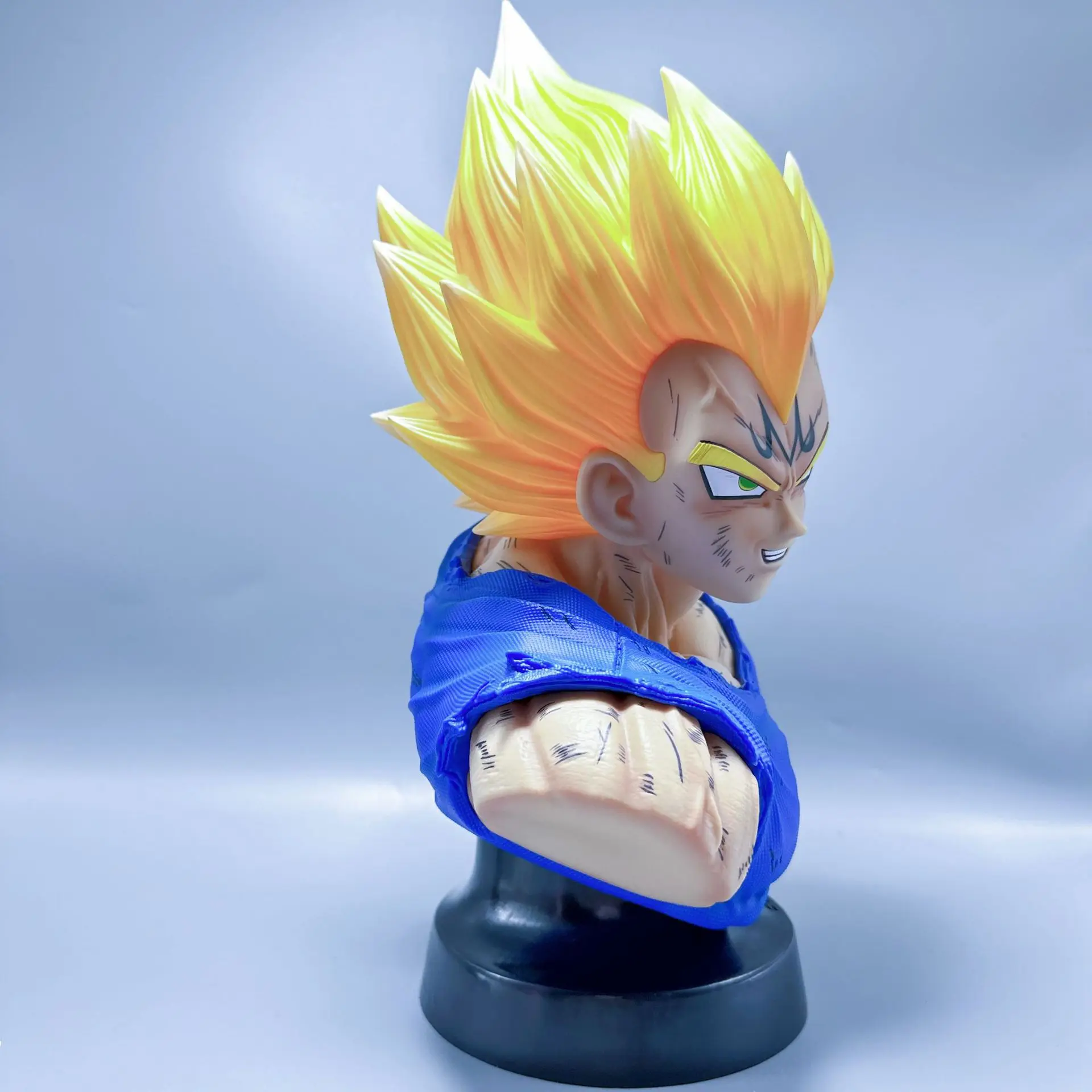 36.5cm Dragon Ball Demonize Vegeta Popiersie Figurka Anime Model Statuetka Chłopiec Kolekcja Dekoracja Pulpitu Ozdoba Z Dźwiękiem Zabawka Prezent