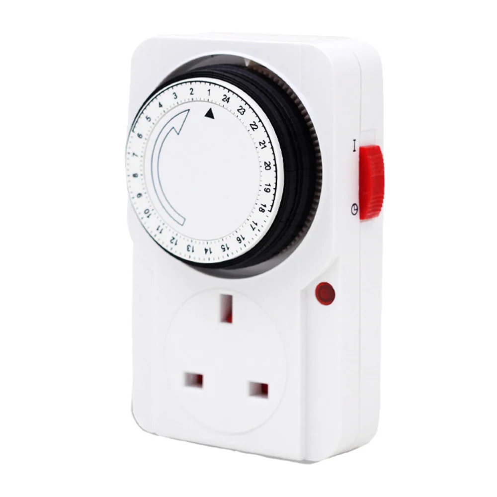 Universal mecânica Timing Socket, temporizador de cozinha, 230VAC, interruptor cíclico de 24 horas, Reino Unido e UE Plug, 3500W, 16A
