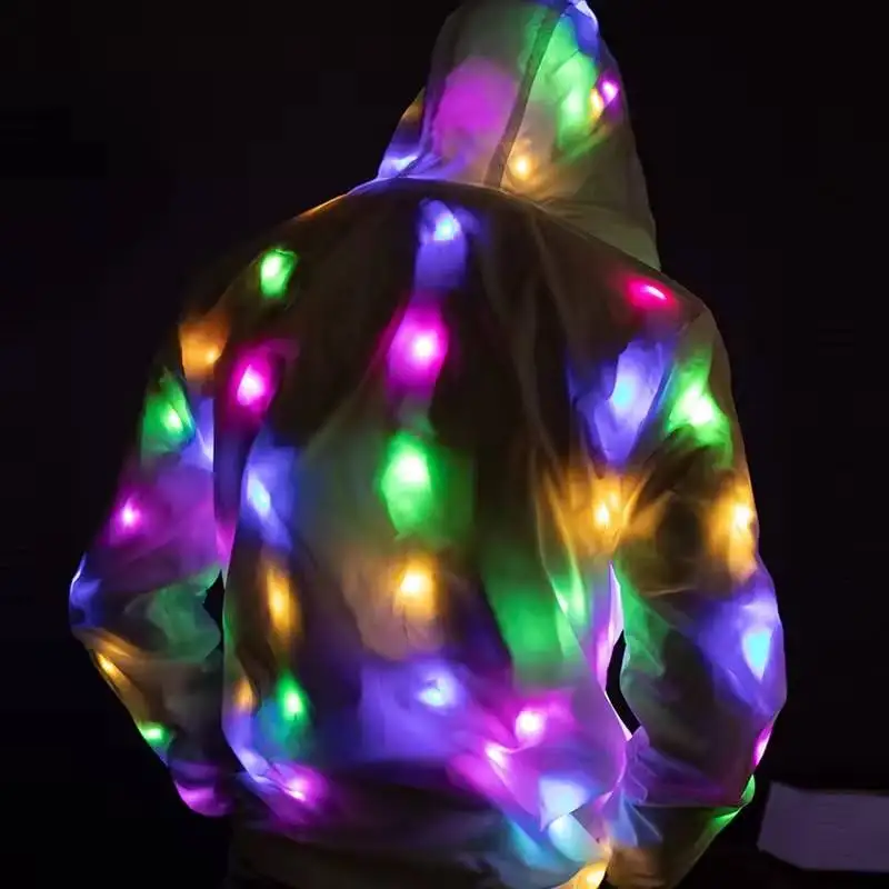 

Halloween LED Lighting Coat Luminous Costume Creative Led Lights Rave Performance Dress Man Night Running Costume Party Clothes