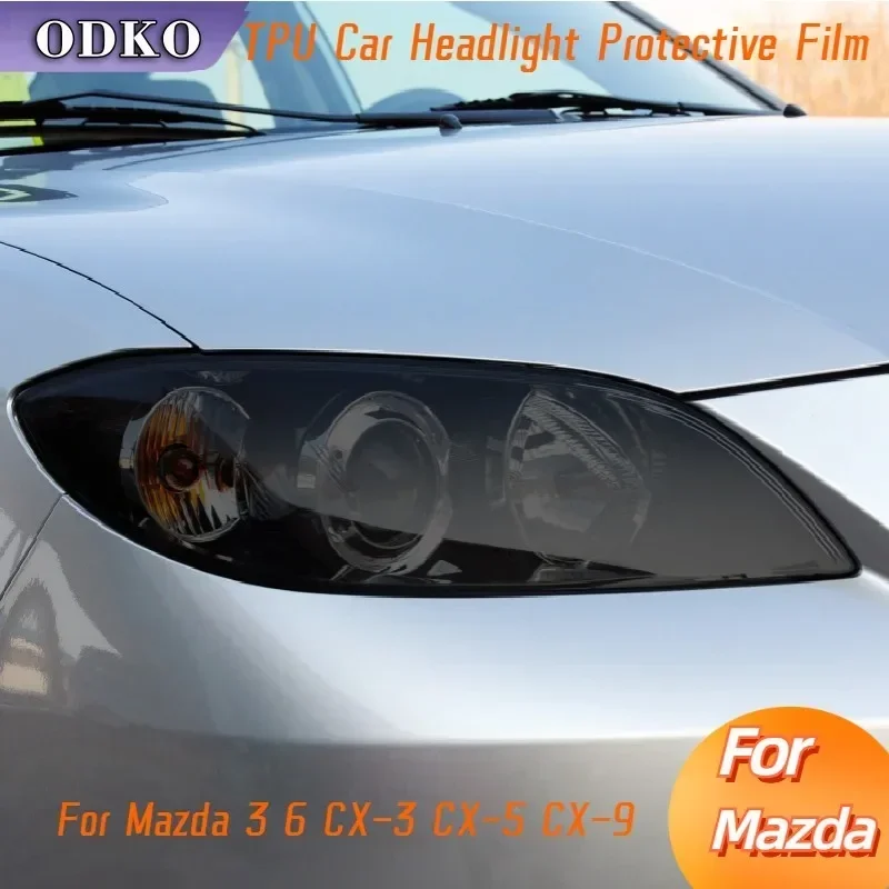 

Для Mazda 3 6 CX-3 CX-5 CX-9 автомобильные фары, задние фонари, защитная пленка, дымчатая передняя черная прозрачная наклейка из ТПУ, аксессуары