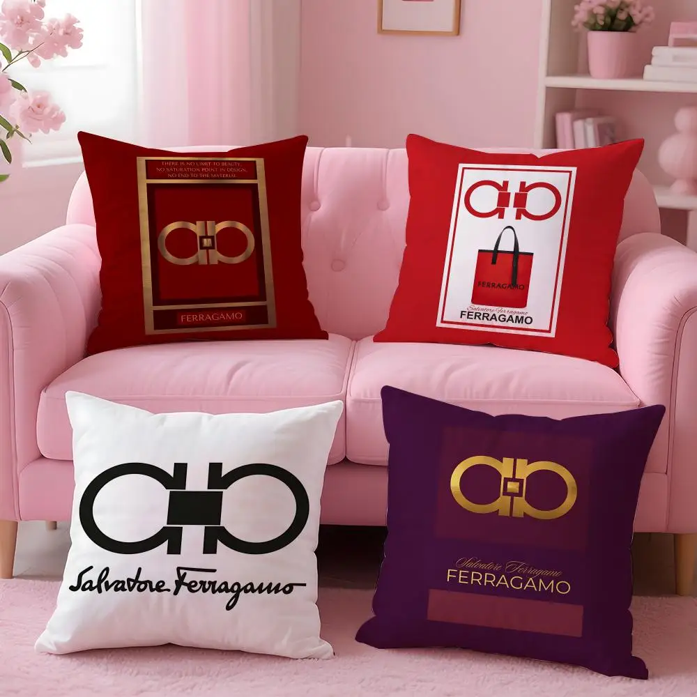 Brand Salvatore Ferragamo Cushion Cover Cushion Cover Set 4Pcs 50x50 45x45 40x40 Pillowcase Decorative Sofa Home Decor