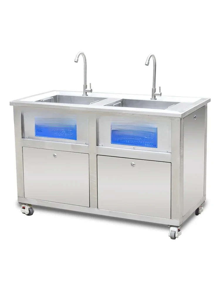 Industrial double-slot ultrasonic cleaning machine, hardware copper parts