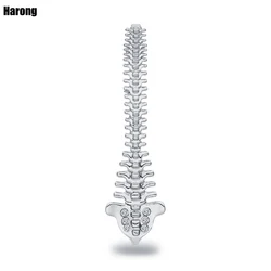 Harong Spine Brooch Silver Plated Medical Spine Surgery Orthopedics Pin Jewelry for Doctor Nurse Medical Student Practice Gift