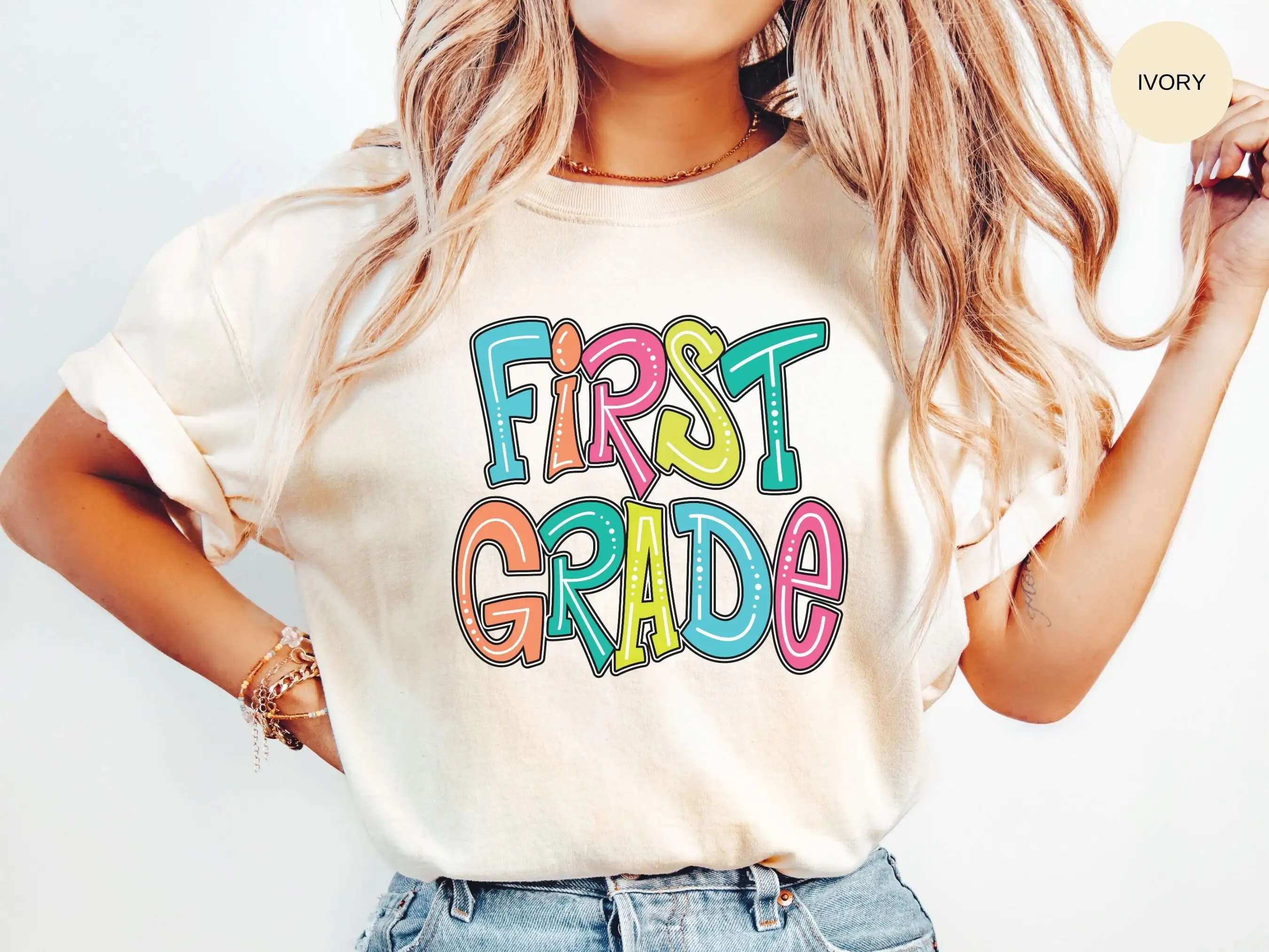 First Grade T Shirt 1st Comfort Colors Squad School Group Team Level Teacher Life