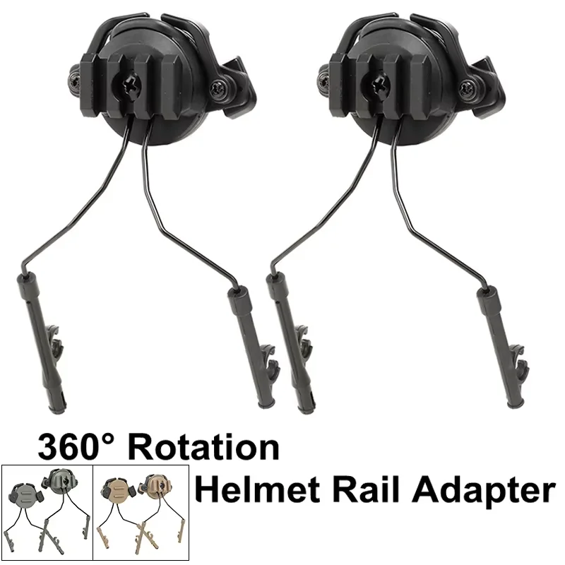 Tactical 360 Rotation Helmet Rail Adapter Headset Accessories Holders Hunting Headphone Mount Stand Suspension Bracket Rail