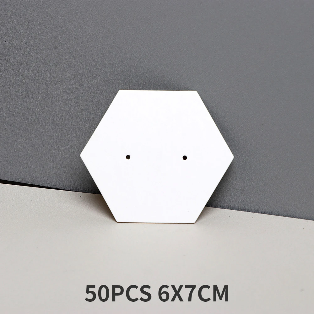 50PCS Hexagonal Earring Display Cards for Packaging