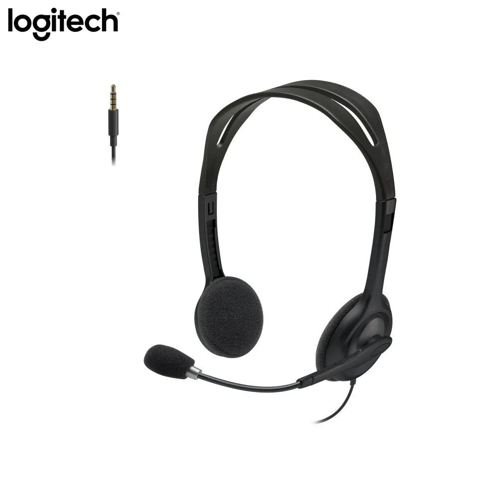 

Проводная стереогарнитура Logitech H111 с микрофоном с шумоподавлением и аудиоразъемом 3,5 мм для ПК/Mac/ноутбука/смартфона/планшета — черный