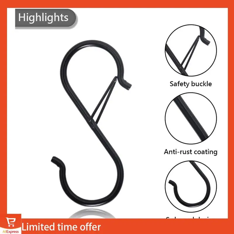 

Fresh 96PCS S Hooks For Hanging - S Shaped Hooks For Kitchen Utensil And Closet Rod - Black S Hooks For Hanging Plants,Pots