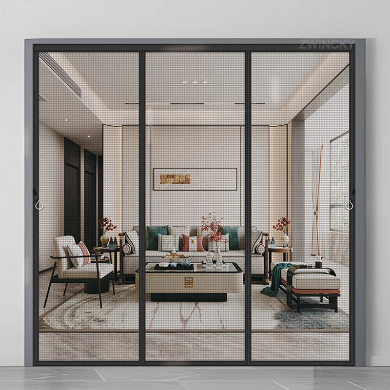 شبكة ناموسية لشاشة الباب المغناطيسية، مقاسات متعددة، ستارة صيفية مضادة للحشرات، ستارة إغلاق تلقائية تنطبق على الأبواب الزجاجية #1