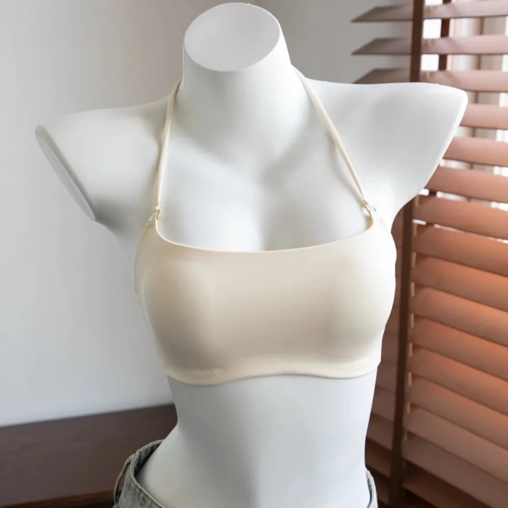Thin Shoulder Strap Halter Wireless Bra Lingerie Shockproof Brassiere for Women Anti-sagging Seamless Push Up Underwear