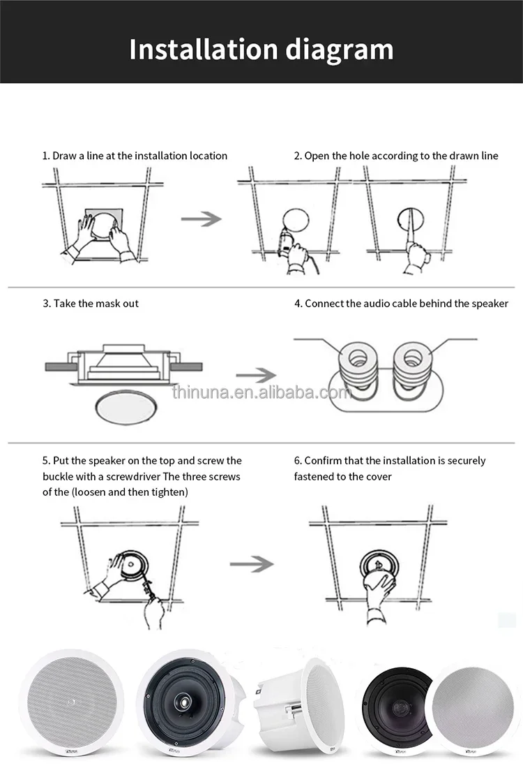 2025 Thinuna MS-10SUB-L II PA نظام مضخم الصوت 10 بوصة السلبي 240 واط باس ثابت المقاومة السقف الفرعية مكبر الصوت المتكلم #5