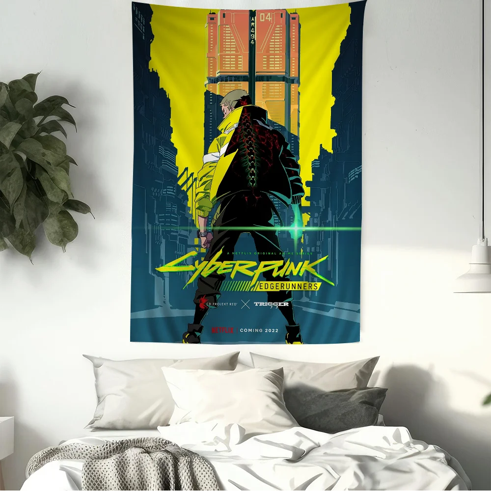 David And Valerie Cyberpunk Anime DIY Wall Tapestry Hanging Tarot Hippie Wall Rugs Dorm INS Home Decor