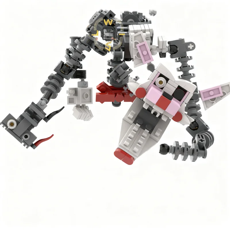 452pcs MOC Fnaf 2 Mangle Game Display Model Building Blocks Home Decor Desk Shelf Accent Collection Displayable Gift For Adults