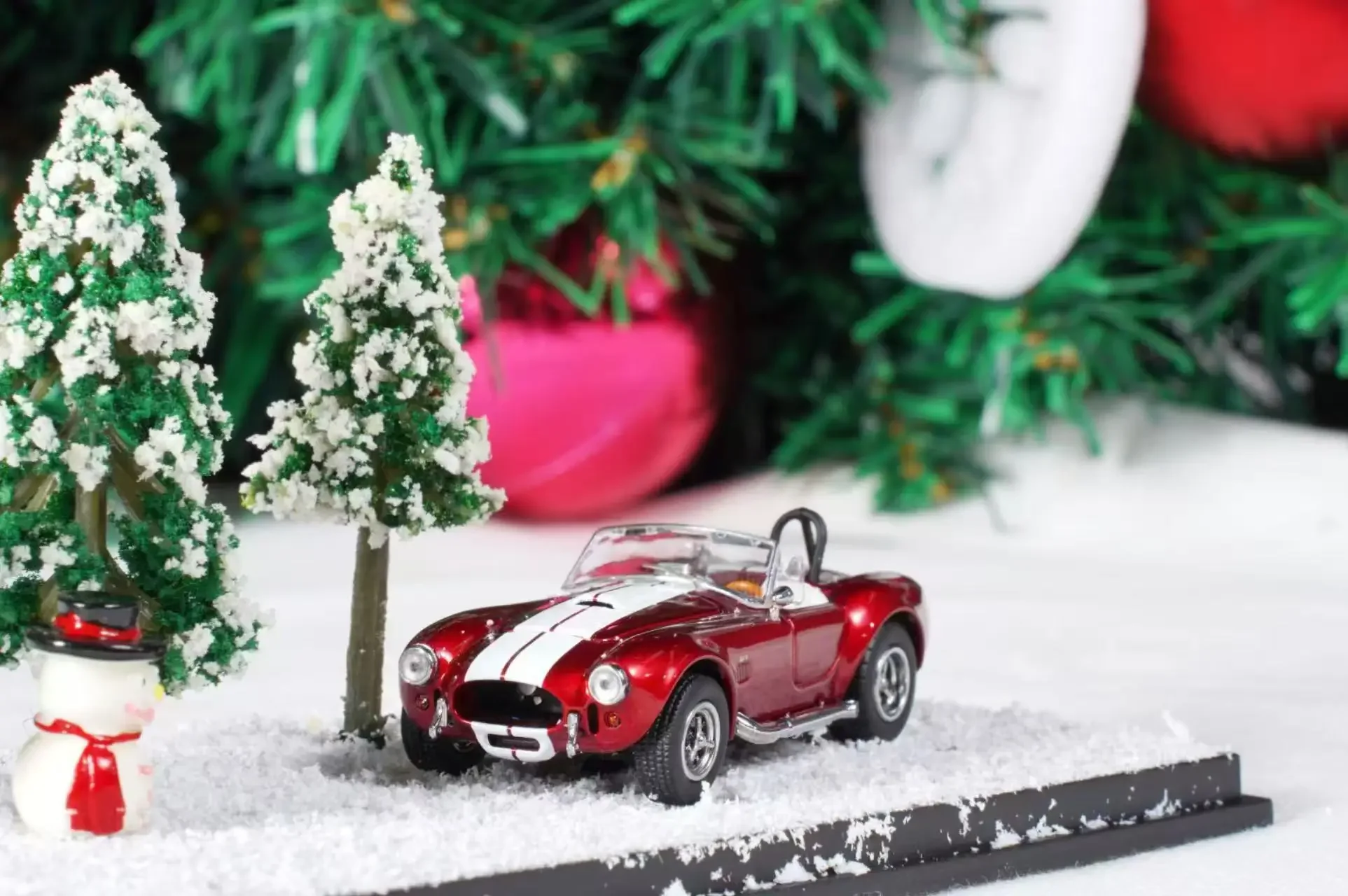 Fine works64 1:64 Metal Red Shelby 427 Christmas Limited500 Diecast Model Car