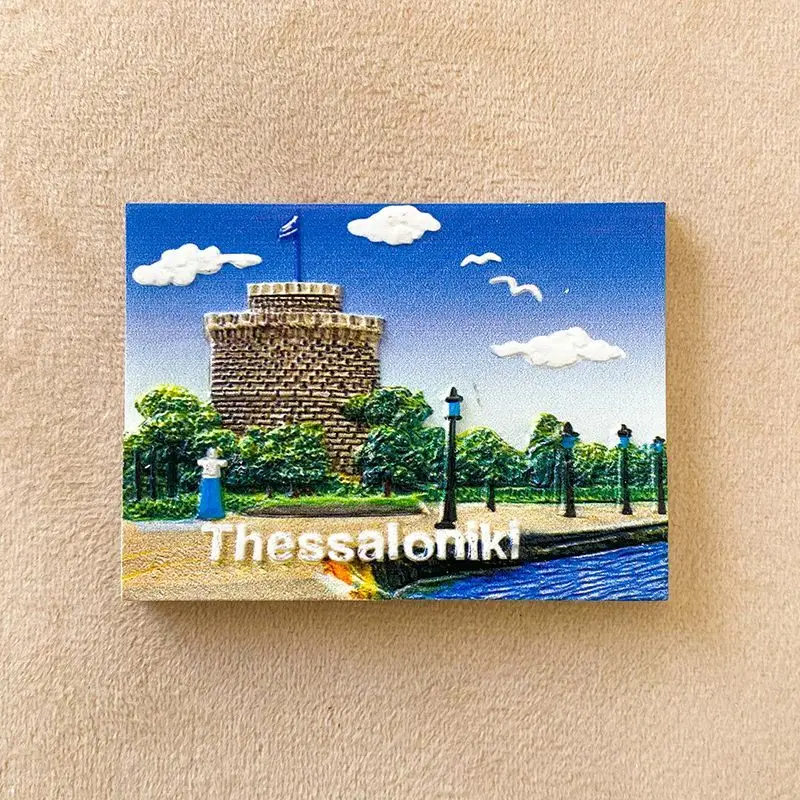 

Greek Ancient City Fridge Magnet Castle Scenery Creative 3D Magnetic Tourist Souvenir Decoration