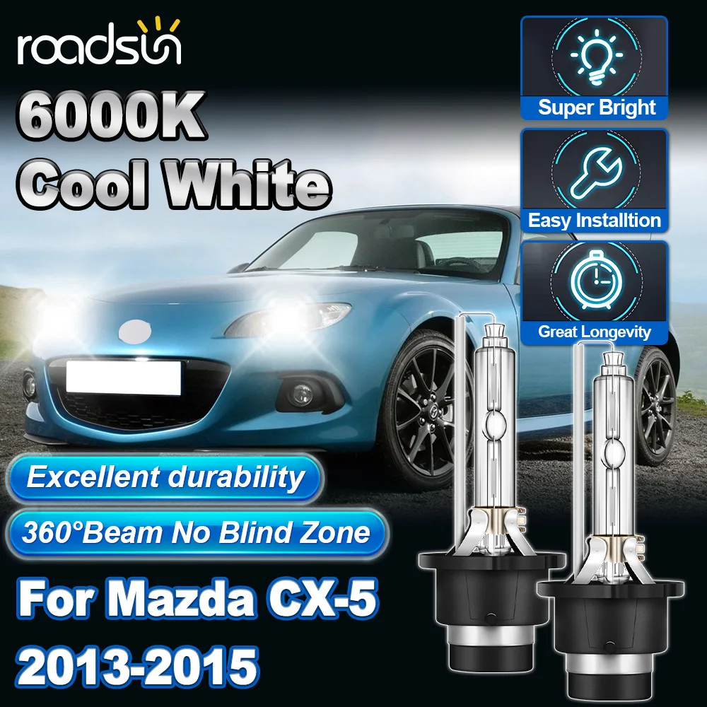 

2PCS For Mazda CX-5 2013-2015 Car Xenon Bulb Original HID Lights D4S 6000K White IP68 35W Xenon Headlight Car Light