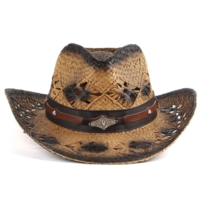 

Western-style Cowboy Hat For Outdoor Sports And Leisure, Straw Sun Hat