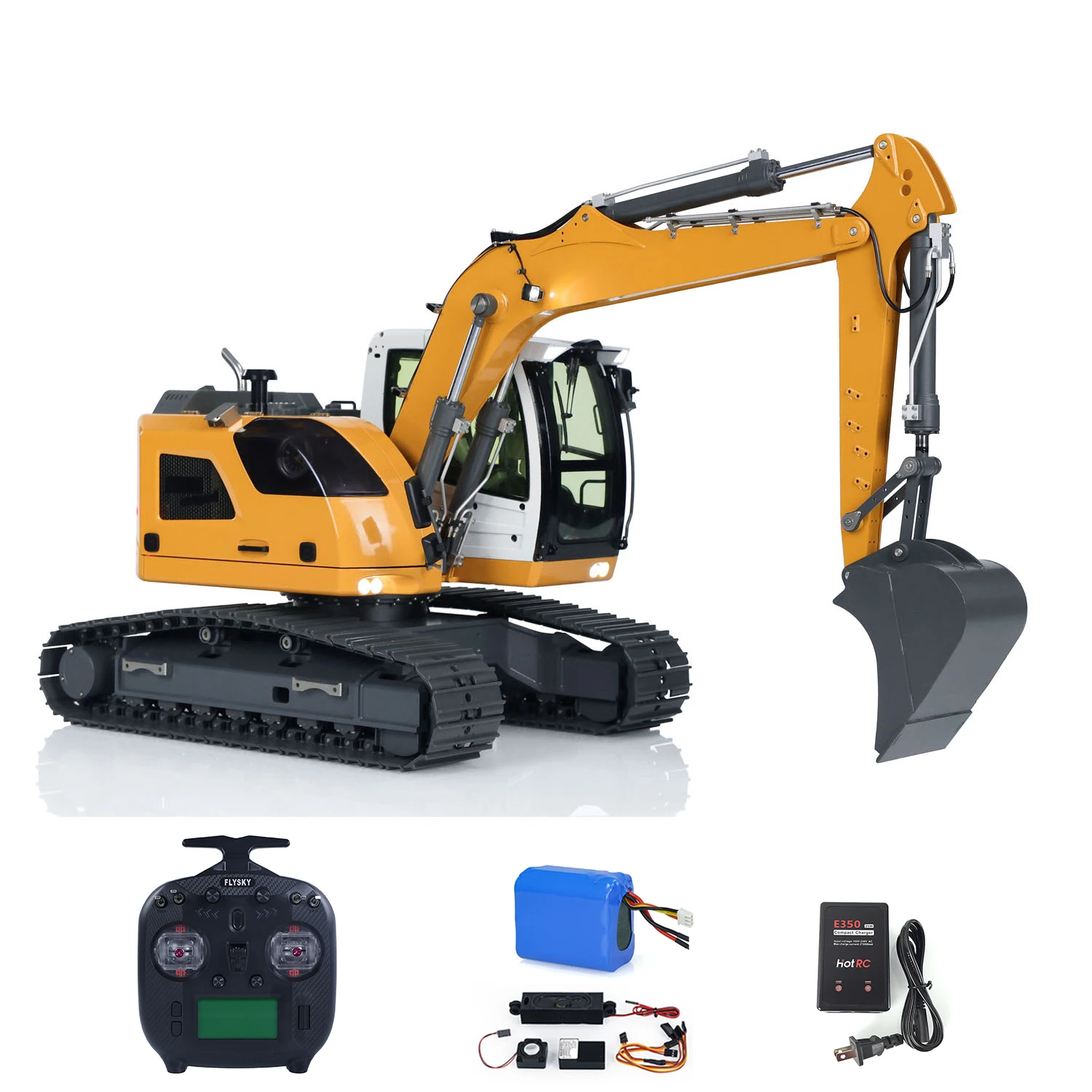 JDM-208 RTR R920 RC Hydraulic Excavator 1/14 Sacle Metal Remote Control Digger Construction Truck Car Toys Light System Model