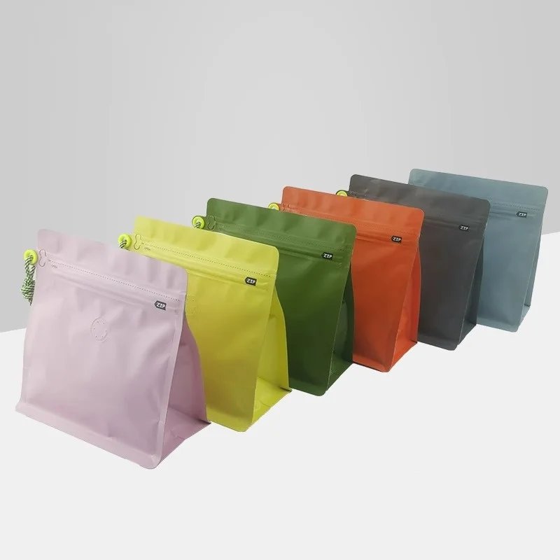 StoBag 20pcs Color Coffee Beans Packaging Bag with Valve Ziplock Sealed for Powder Food Nuts Storage Reusable Pouch Portable