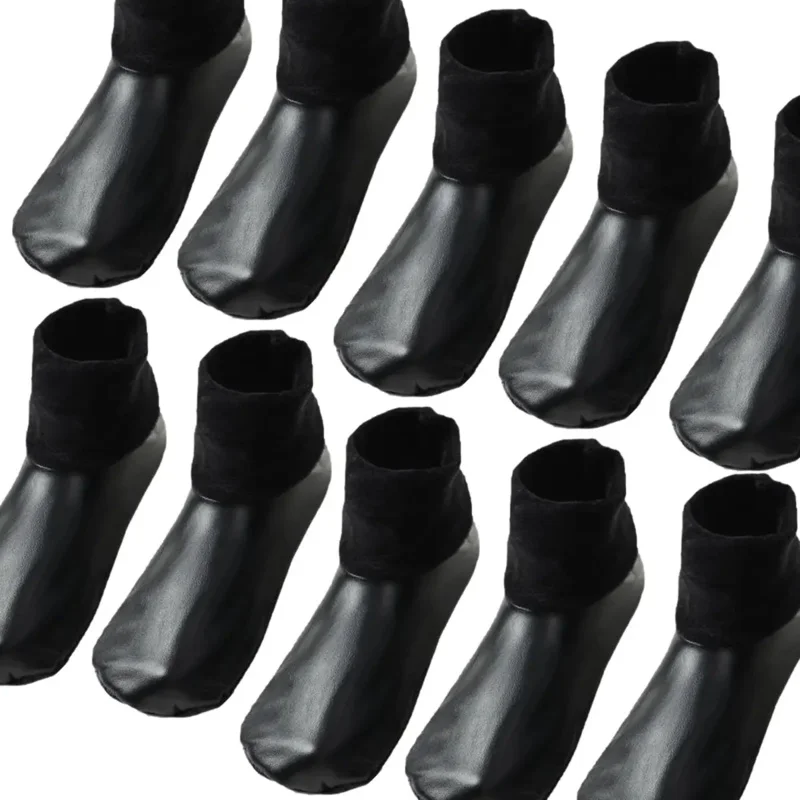 3 أزواج من الجوارب الجلدية غير القابلة للانزلاق، جوارب كاجوال من الجلد المقاوم للماء والمرن للبيئات الباردة