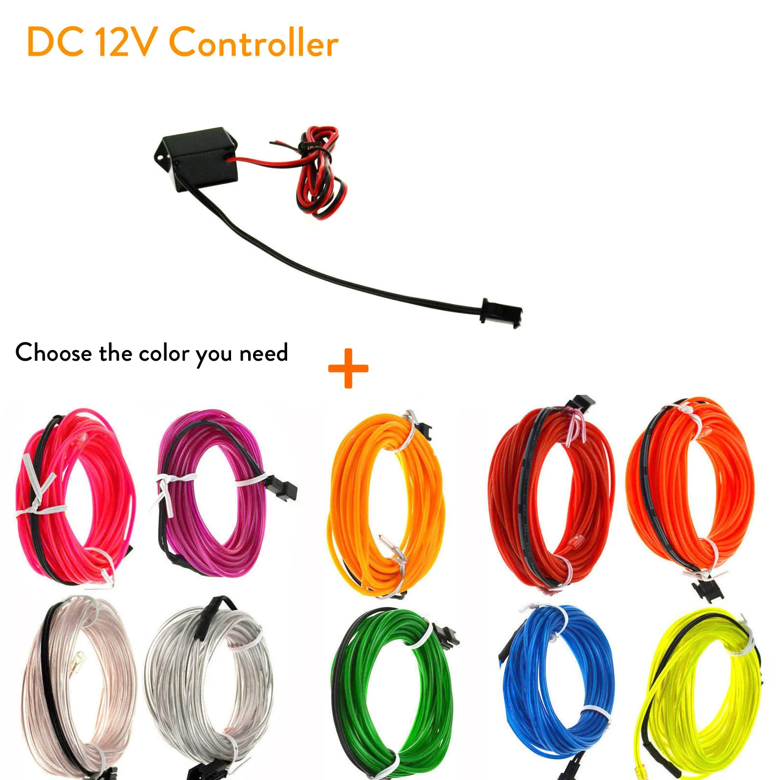 1m - 5m el Draht LED-Streifen flexible Neon 5V 3V 12V wasserdichtes Seil für DIY Auto Party Zimmer Kleidung Wohnkultur rot blau grün