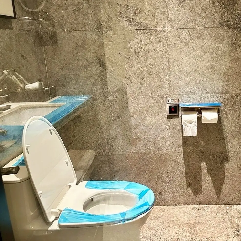 100 قطعة من شريط فيلم الحاجز للمراحيض والحمامات يمنع الأوساخ والبقع على مقابض الأبواب والمفاتيح دون ترك علامات #4