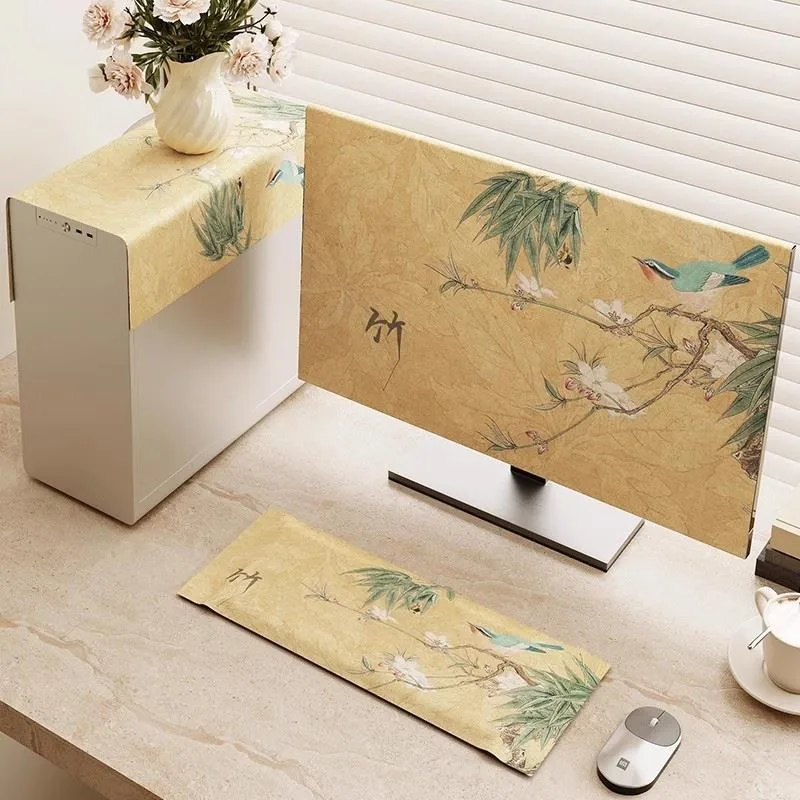 

Пылезащитный чехол для настольного компьютера в китайском стиле, тканевый защитный чехол для монитора, механическая клавиатура, тканевый универсальный чехол ZG264