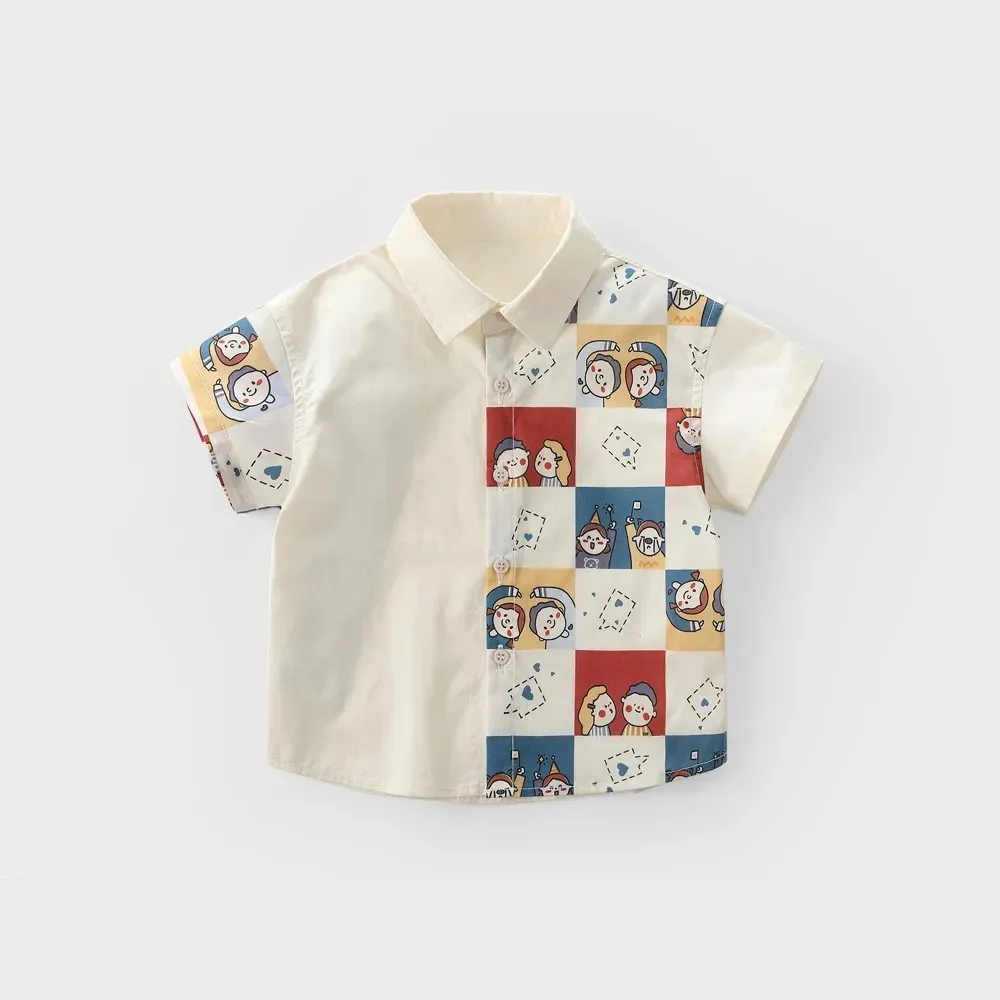 Fashion Boys Shirts Summer Toddler Kids Tops Cotton Children\'s Clothes