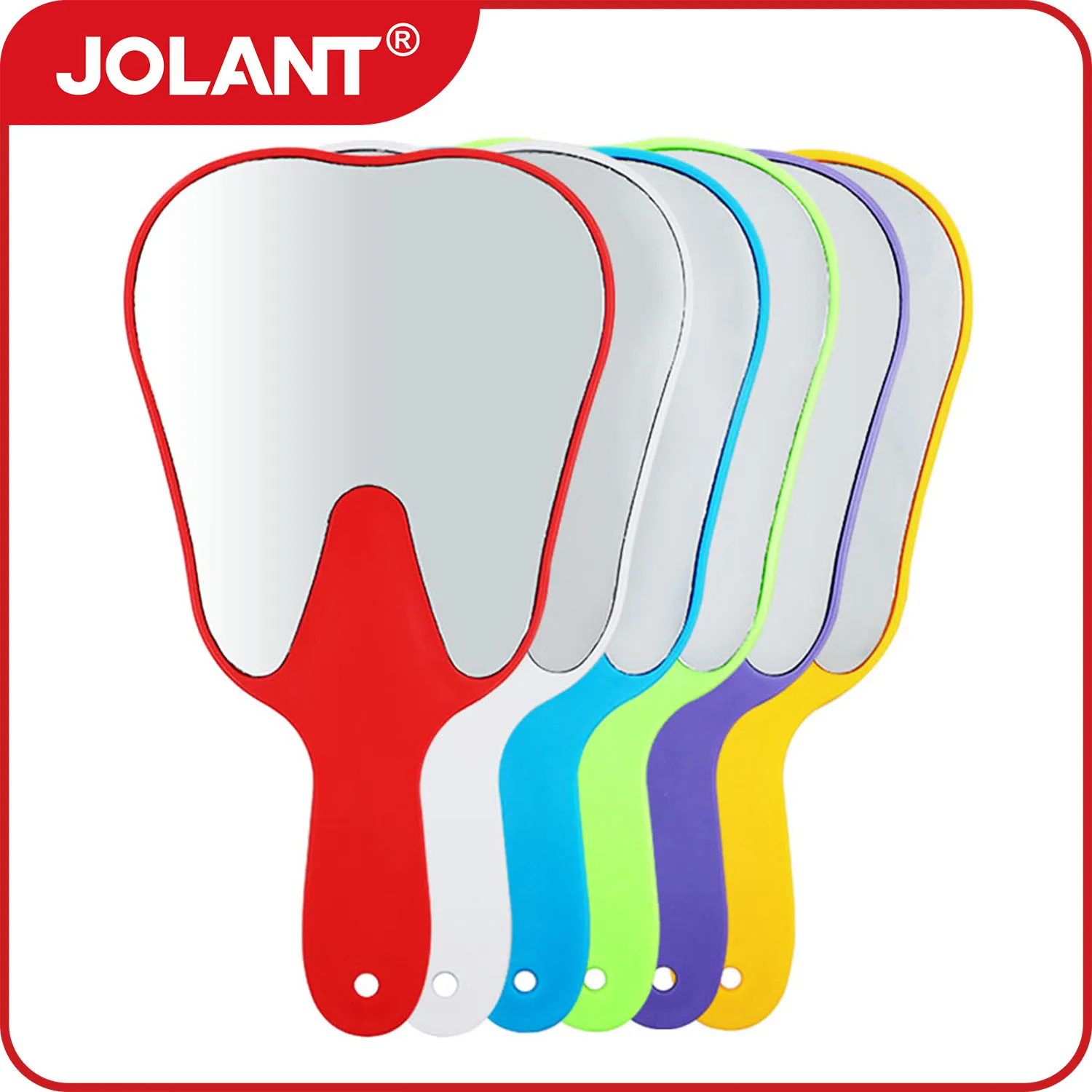 JOLANT Cute Handle Dental Mirror Unbreakable Mouth Teeth Mirror Makeup Mirror Tooth Shaped Dental Accessories Dentist Tools