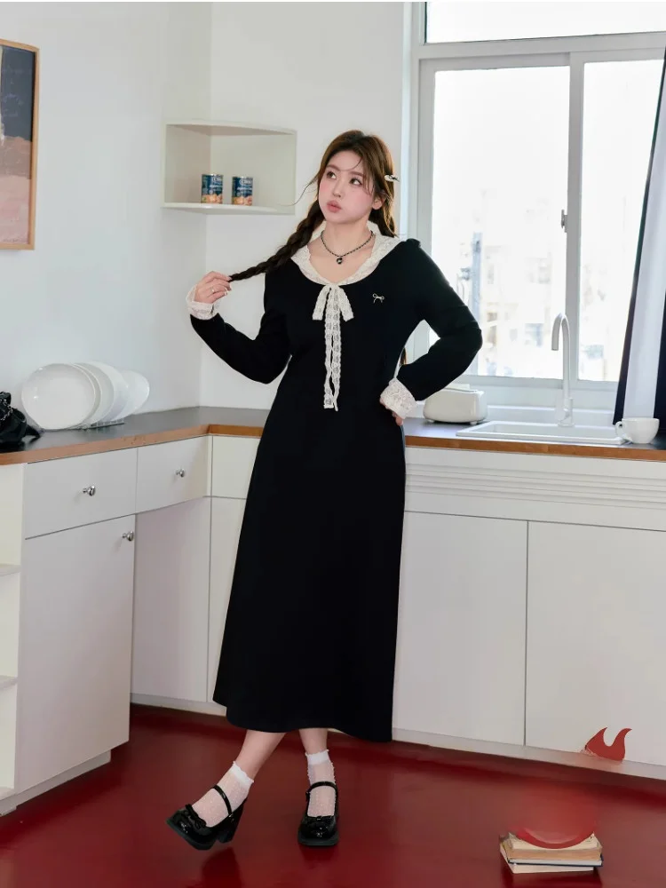 

Эффект похудения, кружевной дизайн, большие размеры, женская длинная юбка с капюшоном, скрытое мясо, высокая талия, трапециевидной формы, корейский Sle