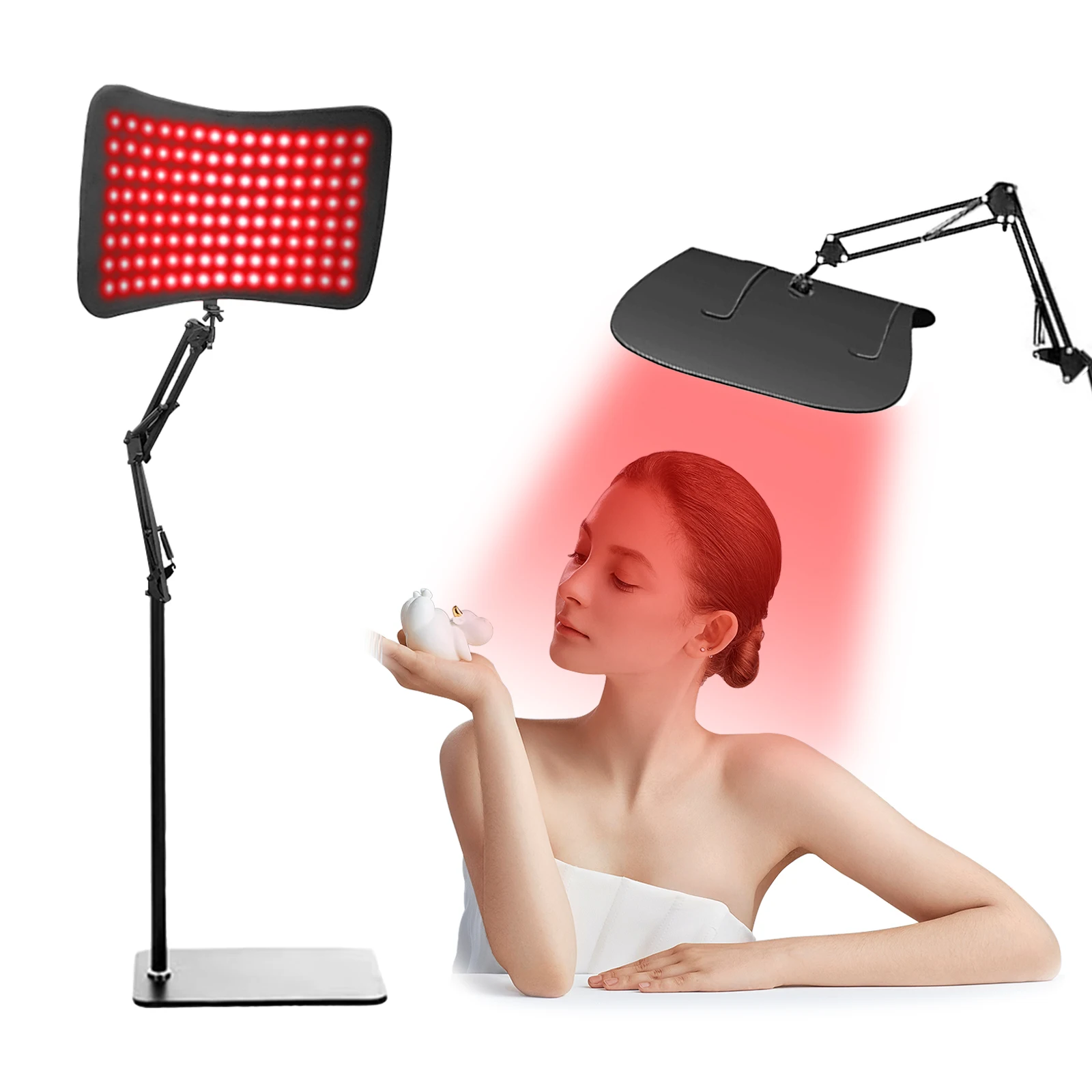 Red Light Therapy Lamp 660 Nm & 850 Nm Infrared Lamp for Body Pain Relief Skin Care, Infrared Lamp Therapy with Bracket