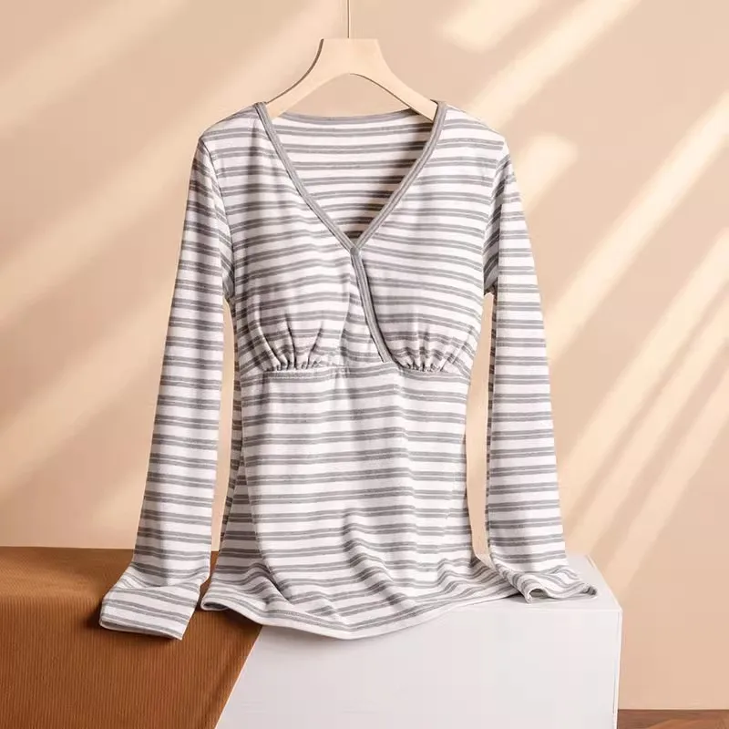 Pure Cotton Pajamas For Maternity Wear Pregnant Woman Spring Autumn Long Sleeve Feeding Nightie Clothes For Nursing Pyjamas