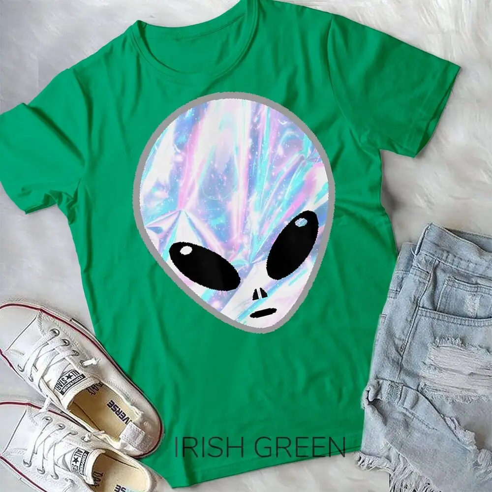 Mysterious Color Alien Head T-Shirt Aesthetic Alien Tee Unisex T-shirt