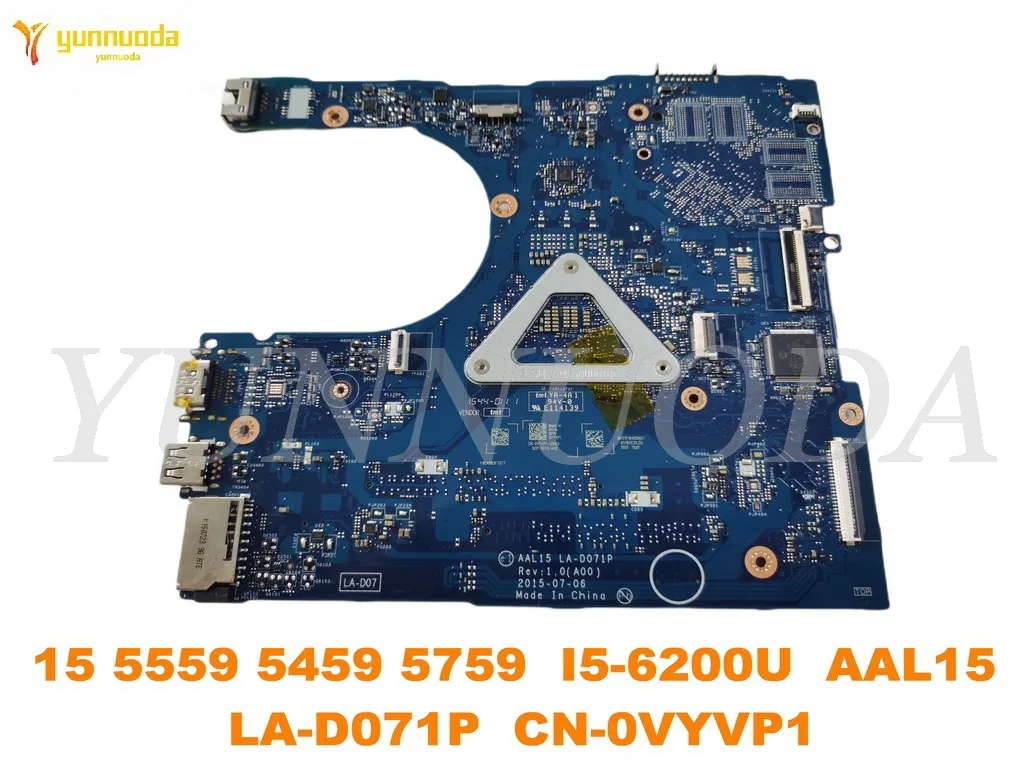 Original for Dell Inspiron  15 5559 5459 5759 laptop motherboard I5-6200U  AAL15  LA-D071P  CN-0VYVP1 tested good free shipping