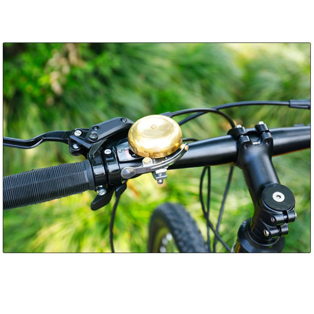 

1pcs Vintage Copper Bike Bell Loud Horn Rustproof Warning Ring For Mountain Road Folding Bicycles Golden Easy Install