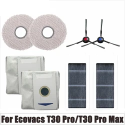 Ecovacs Deebot T30 / T30 Max / T30 Pro aksesuarları paspas bezi toz torbası robot yedek parçaları