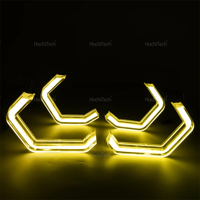 4pcs Lemon Yellow CSL Style LED Angel Eyes for BMW E46 325ci 330ci Convertible Coupe 2004 2005 2006 M4 Style Day Lights Parts view 4