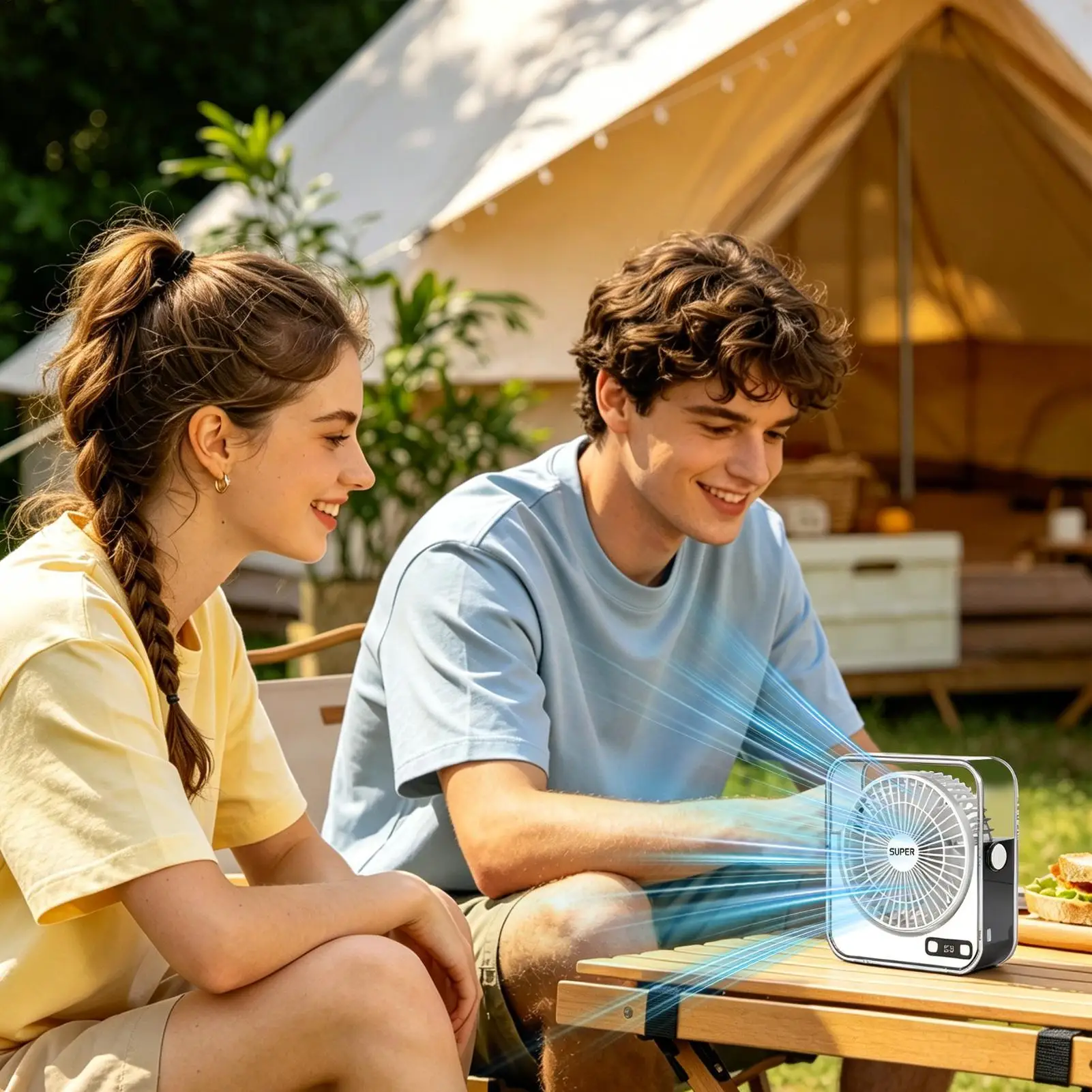 Small Desk Fan Portable Rechargeable Low Noise Silent Desk Fan For Tabletop Office Bedroom Bathroom Counter Gym Travel Home