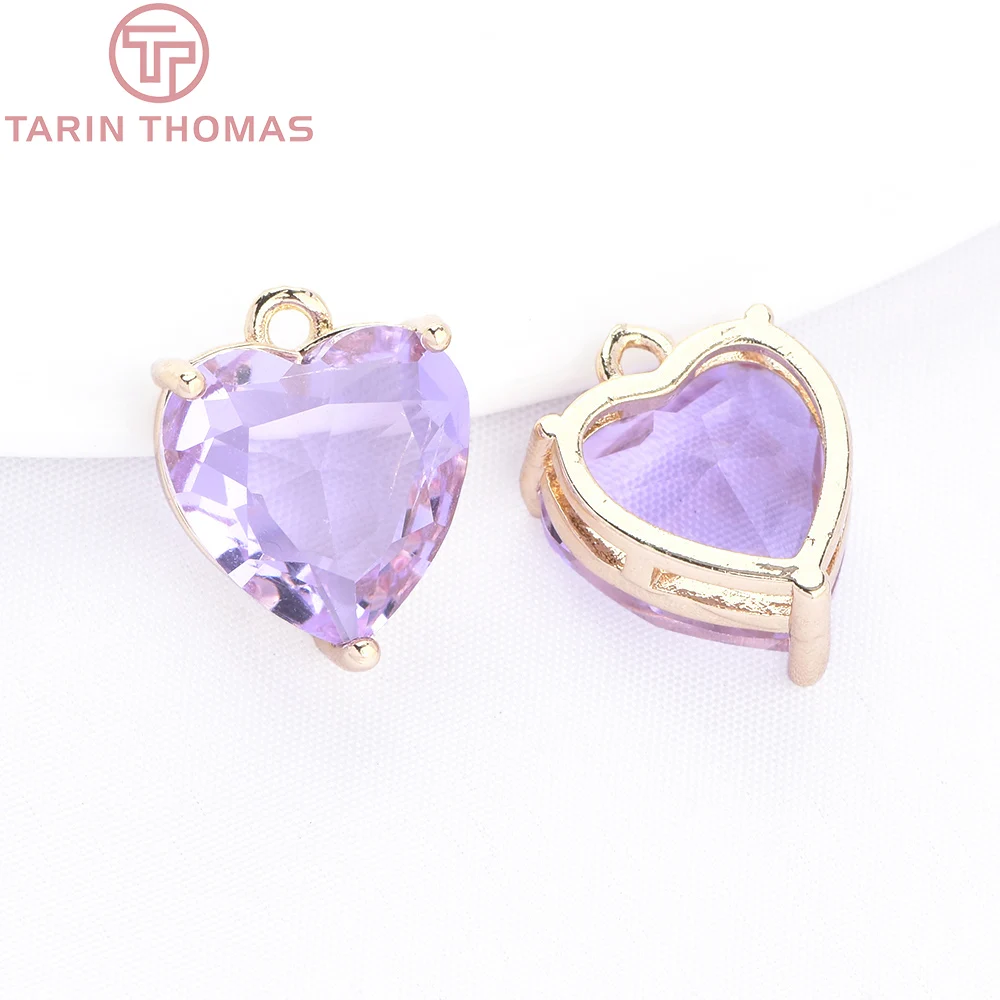 (9598) 10 قطعة 12x15 مللي متر الشمبانيا الذهب اللون النحاس مع الزركون على شكل قلب المعلقات سحر جودة عالية DIY بها بنفسك صنع المجوهرات النتائج #5