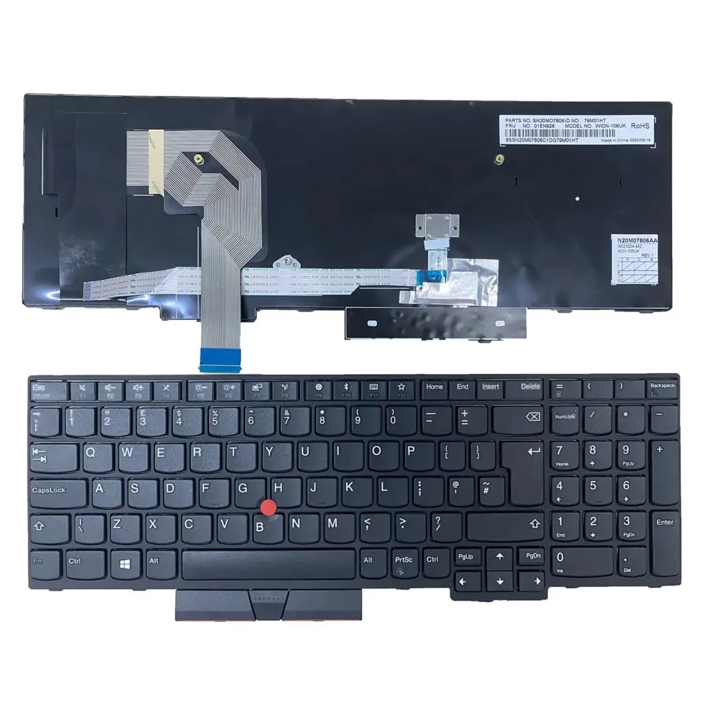 

Black UK Keyboard Black Frame For IBM ThinkPad T570 MT 20JW 20JX T580 20L9 20LA