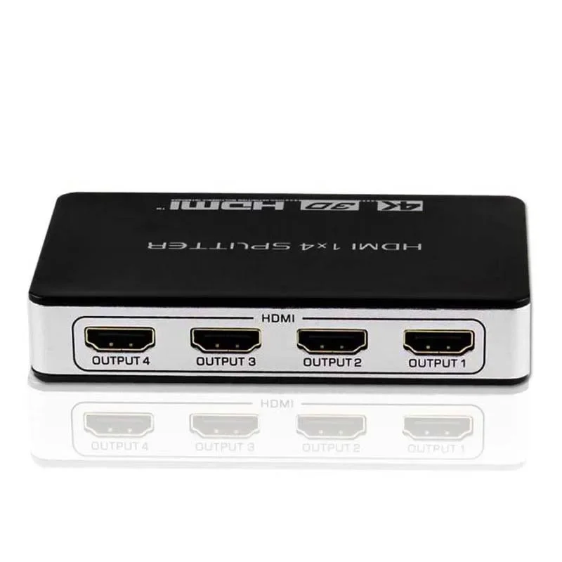 3D 4K Hdmi Splitter Full Hd 1080P Hdmi 1X4 Splitter Video Display Converter Voor PS3 PS4 PS5 Pc 4 Output Naar Tv Monitor Projector