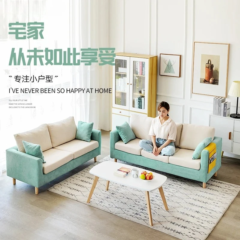 tissu simple et moderne, canapé double, petit appartement