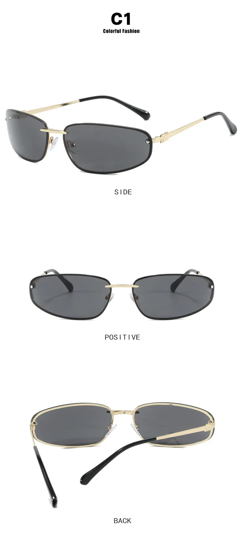 Neue helle farbige Sonnenbrille für Damen, silberne Sonnenbrille für frühes Frühjahr für würzige Mädchen, Quecksilber-Linsenmode – Detail 3
