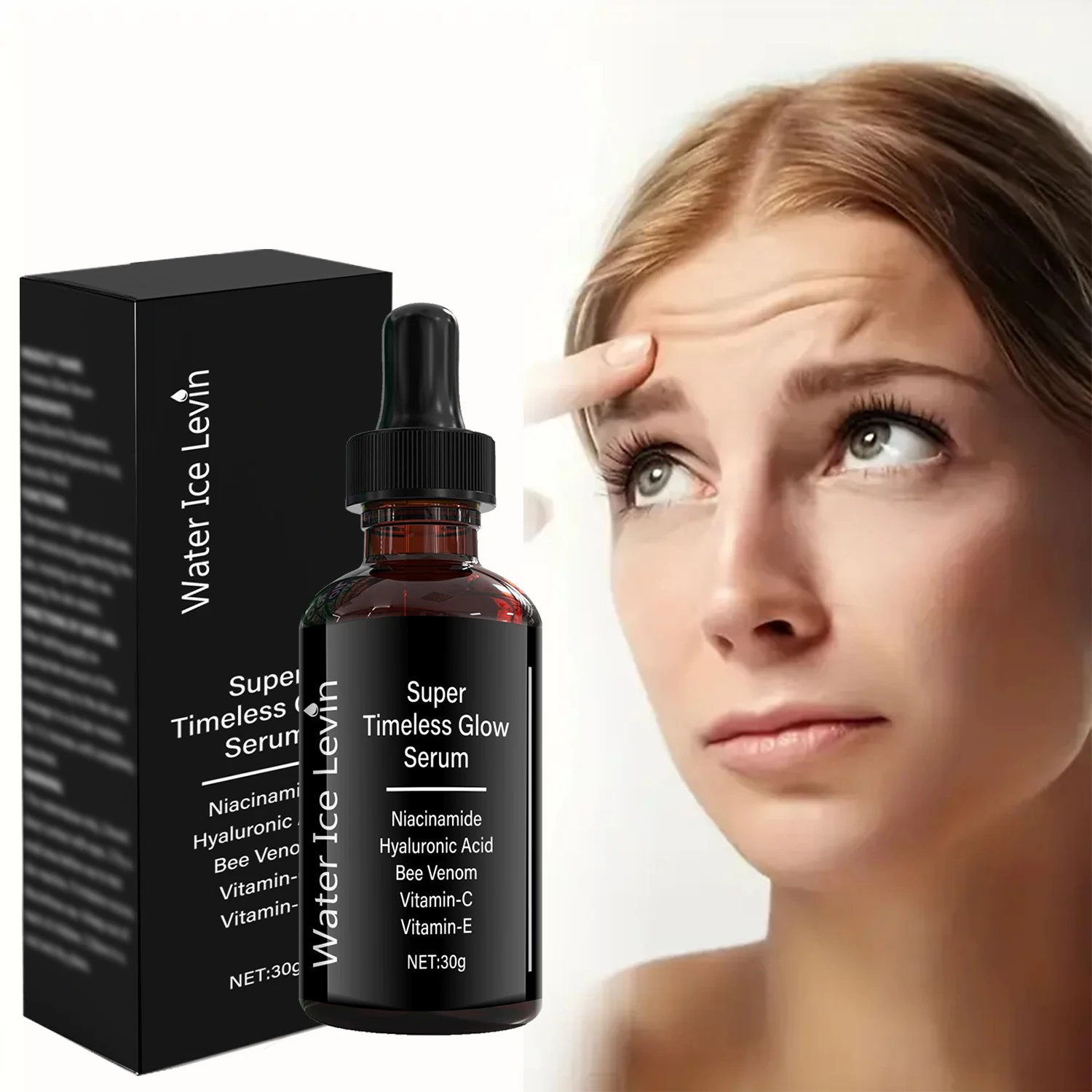 سيروم متوهج خالد - مدعوم بالنياسيناميد وحمض الهيالورونيك وفيتامين سم النحل C+E يضيء ويصلح ويجدد.