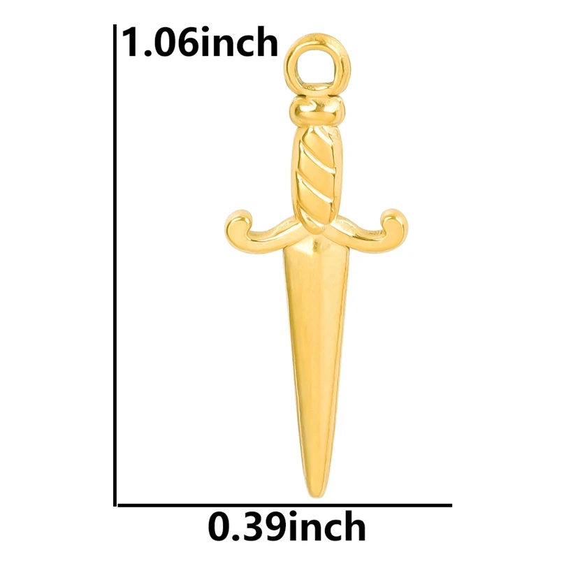 5pcs Mini Sword Charms Knife Gothic Charm for Jewelry Making Supplies Stainless Steel Pendant DIY Necklace Accessories Materials