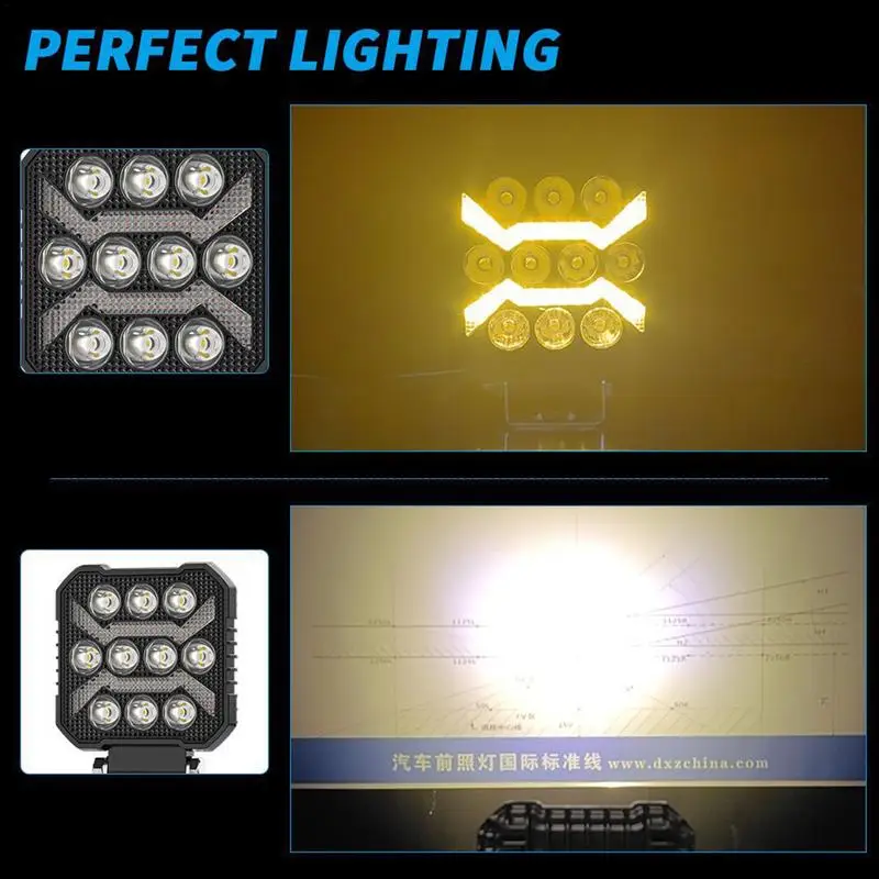 Waterproof Lights For Truck Waterproof 1700LM Tractor Lights 17W Multipurpose Driving Lights Auto Work Light For Trucks Tractors